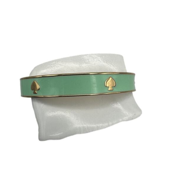 Kate Spade ♠️ Green and Gold Bangle Bracelet - Picture 3 of 5